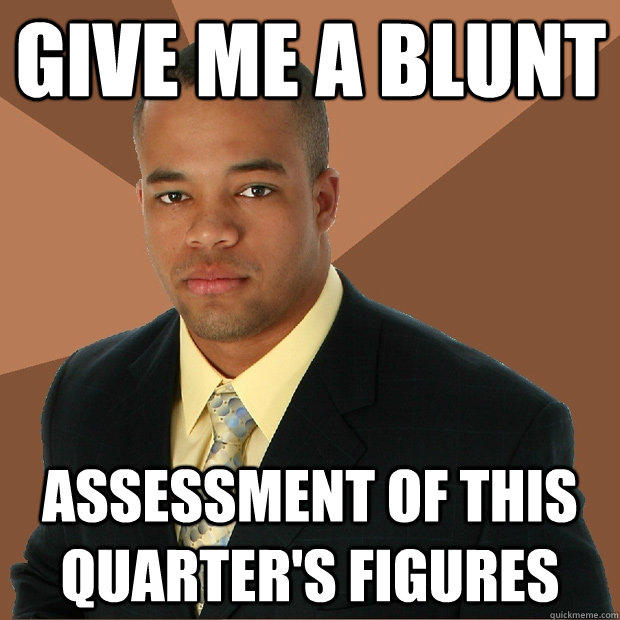 Give me a blunt Assessment of this quarter's figures  Successful Black Man