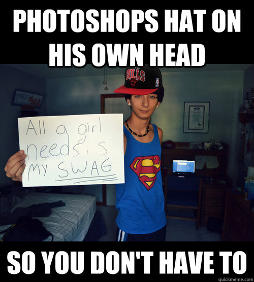 Photoshops Hat On His Own Head So You Don't have to  