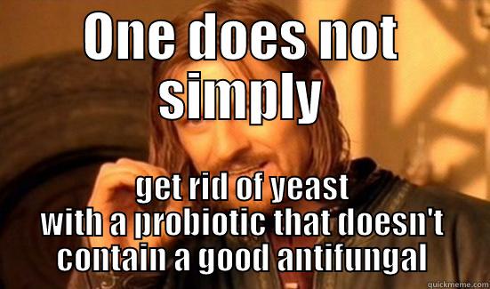 ONE DOES NOT SIMPLY GET RID OF YEAST WITH A PROBIOTIC THAT DOESN'T CONTAIN A GOOD ANTIFUNGAL Boromir