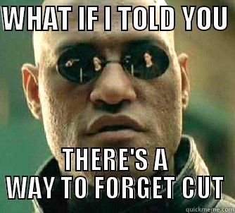 WHAT IF I TOLD YOU  THERE'S A WAY TO FORGET CUT Matrix Morpheus