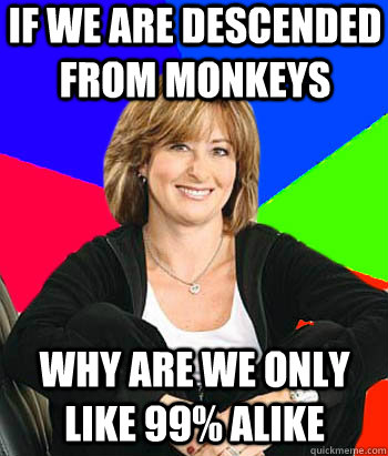 If we are descended from monkeys why are we only like 99% alike - If we are descended from monkeys why are we only like 99% alike  Misc