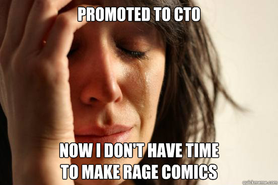 Promoted to CTO Now I don't have time
to make rage comics  First World Problems