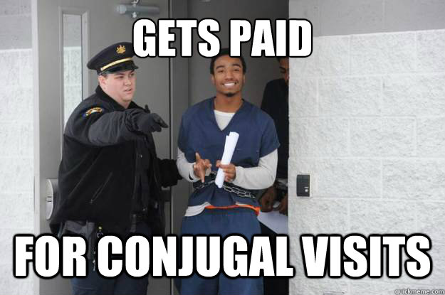 Gets paid for conjugal visits  Ridiculously Photogenic Prisoner