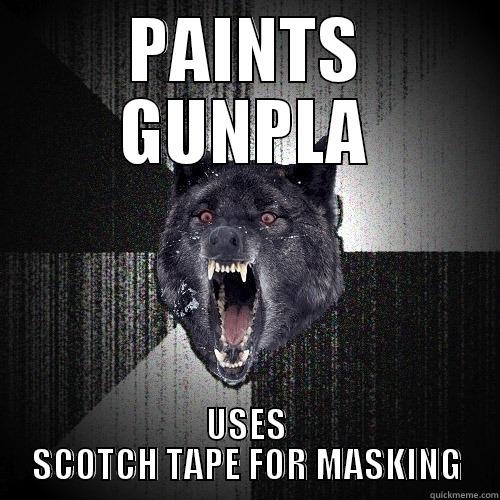 PAINTS GUNPLA USES SCOTCH TAPE FOR MASKING Insanity Wolf