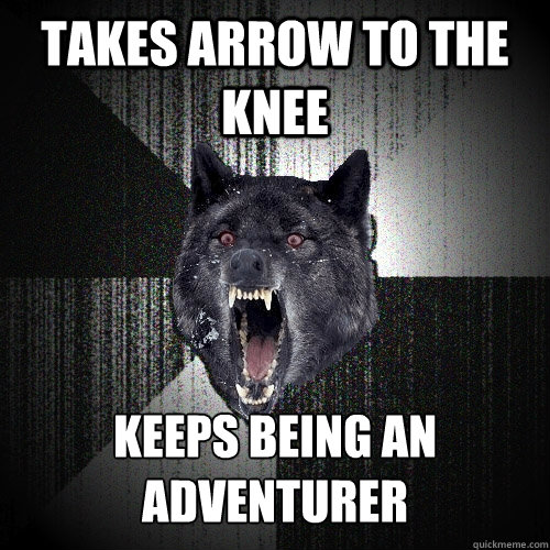 TAKES ARROW TO THE KNEE KEEPS BEING AN ADVENTURER  Insanity Wolf
