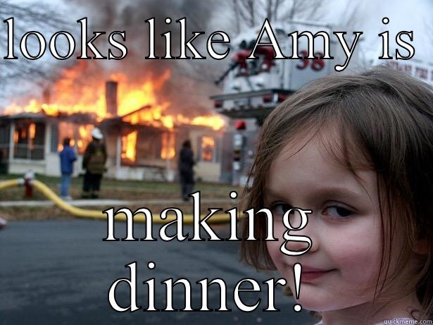 LOOKS LIKE AMY IS  MAKING DINNER! Disaster Girl