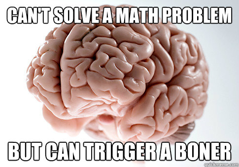 can't solve a math problem but can trigger a boner  Scumbag Brain