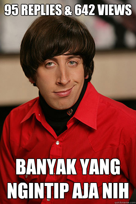 95 replies & 642 views banyak yang ngintip aja nih  Pickup Line Scientist