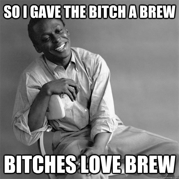 So I gave the Bitch a Brew Bitches Love Brew  Smiling Miles