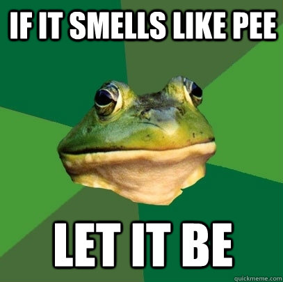 if it smells like pee let it be  Foul Bachelor Frog