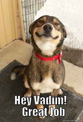Hey Vadim -  HEY VADIM!    GREAT JOB Good Dog Greg