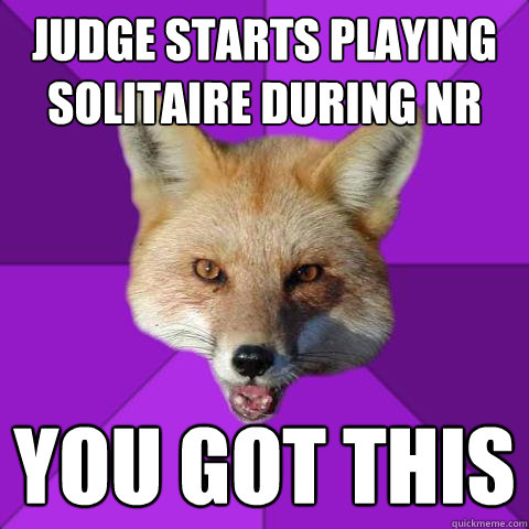 judge starts playing solitaire during nr YOU GOT THIS  Forensics Fox