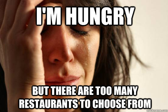 I'm Hungry But there are too many restaurants to choose from  