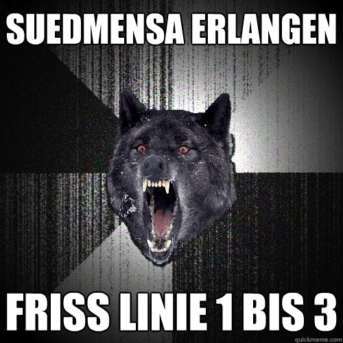 SUEDMENSA ERLANGEN FRISS LINIE 1 BIS 3  Insanity Wolf