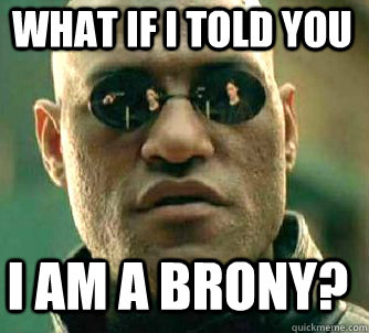 what if i told you I am a brony?  Matrix Morpheus