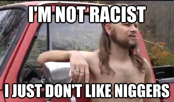 I'm not racist I just don't like niggers   Almost Politically Correct Redneck