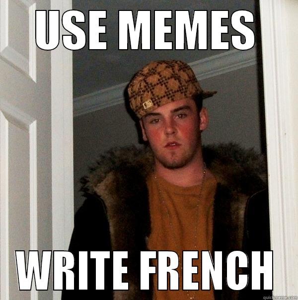 USE MEMES WRITE FRENCH Scumbag Steve