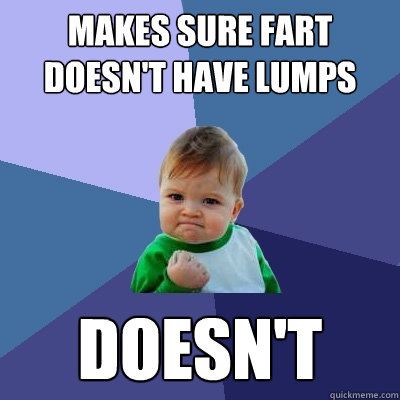 Makes sure fart doesn't have lumps doesn't  Success Kid