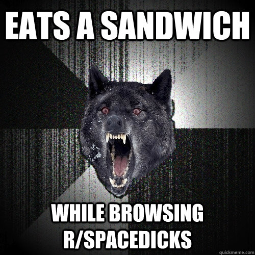 Eats a Sandwich While Browsing R/SpaceDicks  Insanity Wolf