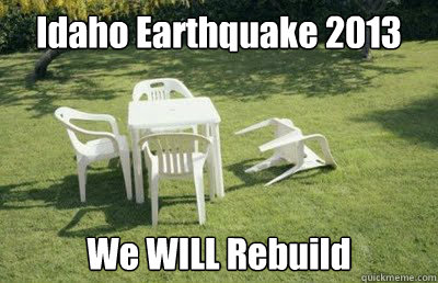 Idaho Earthquake 2013 We WILL Rebuild   Va earthquake