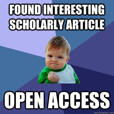 Found interesting scholarly article Open Access  Success Kid