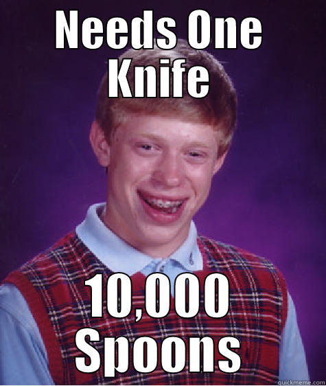 NEEDS ONE KNIFE 10,000 SPOONS Bad Luck Brian