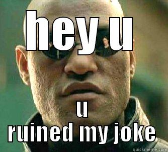 HEY U U RUINED MY JOKE Matrix Morpheus