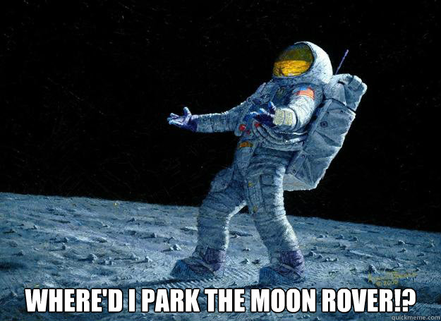  Where'd I park the Moon Rover!? -  Where'd I park the Moon Rover!?  DIstraught Astronaut