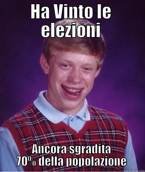 HA VINTO LE ELEZIONI ANCORA SGRADITA 70% DELLA POPOLAZIONE Bad Luck Brian