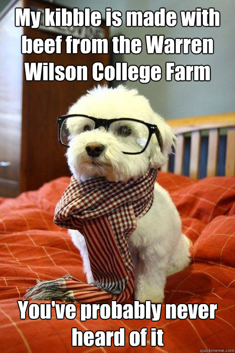 My kibble is made with beef from the Warren Wilson College Farm You've probably never heard of it - My kibble is made with beef from the Warren Wilson College Farm You've probably never heard of it  Hipster Dog