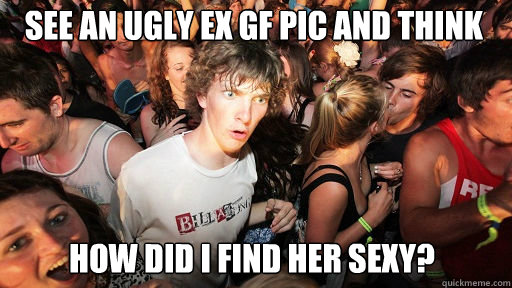 SEE AN UGLY EX GF PIC AND THINK HOW DID I FIND HER SEXY?  Sudden Clarity Clarence