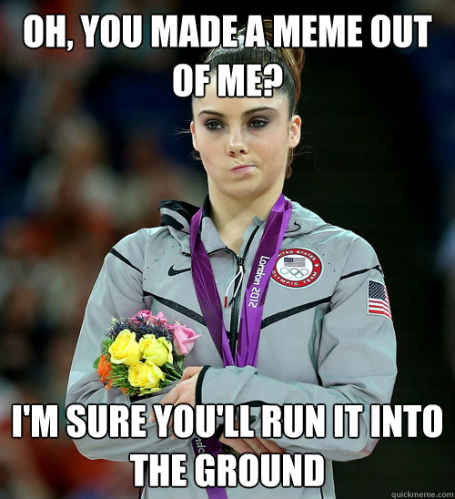 Oh, you made a meme out of me? I'm sure you'll run it into the ground - Oh, you made a meme out of me? I'm sure you'll run it into the ground  McKayla Not Impressed