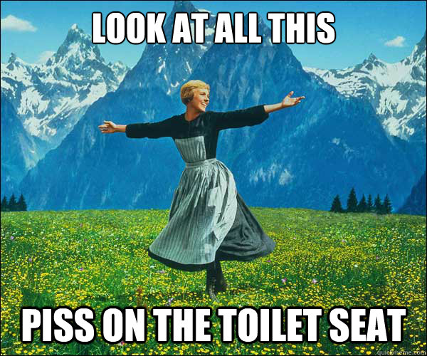 look at all this piss on the toilet seat  Sound of Music