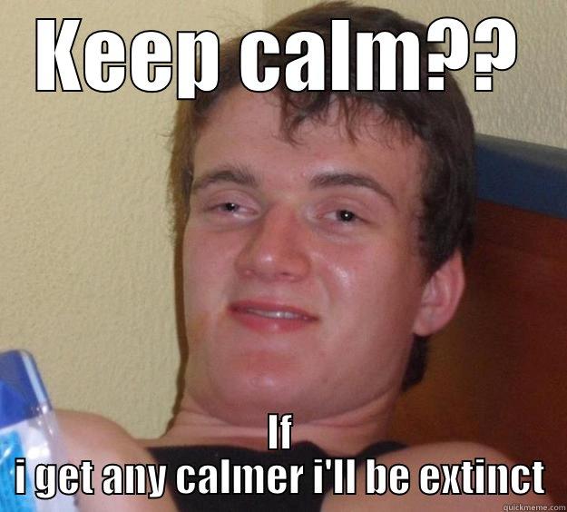 KEEP CALM?? IF I GET ANY CALMER I'LL BE EXTINCT 10 Guy
