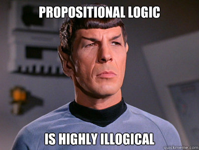 Propositional logic is highly illogical - Propositional logic is highly illogical  Illogical Spock