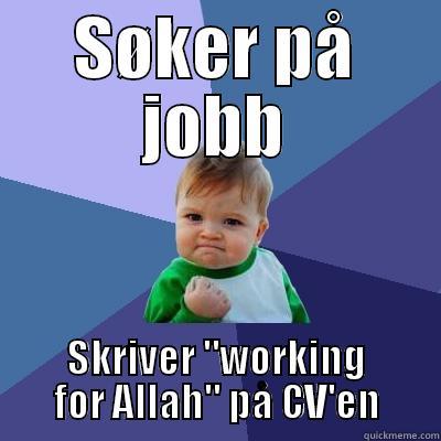 SØKER PÅ JOBB SKRIVER 