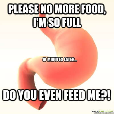 Please no more food, i'm so full 10 MINUTES LATER... DO YOU EVEN FEED ME?! - Please no more food, i'm so full 10 MINUTES LATER... DO YOU EVEN FEED ME?!  Scumbag Stomach