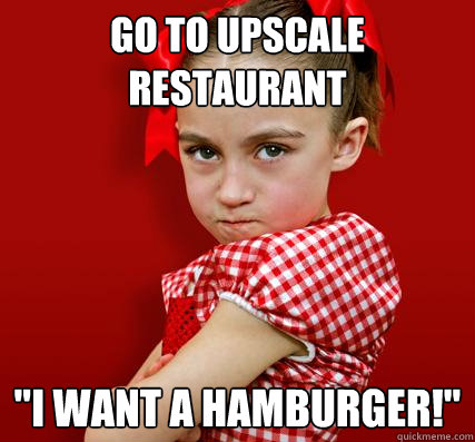 Go to upscale restaurant 