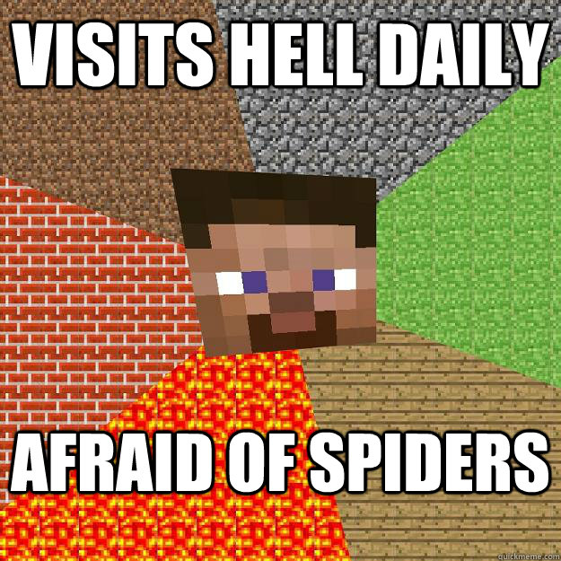 visits hell daily afraid of spiders - visits hell daily afraid of spiders  Minecraft