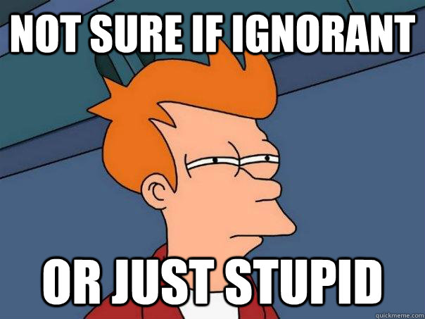Not sure if ignorant Or just stupid - Not sure if ignorant Or just stupid  Futurama Fry