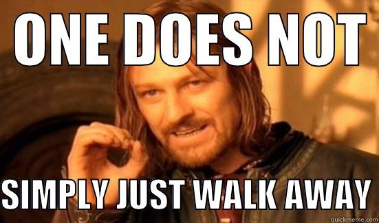  ONE DOES NOT   SIMPLY JUST WALK AWAY Boromir