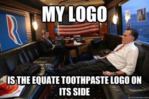 my logo  is the equate toothpaste logo on its side  