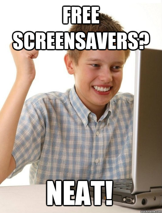 free screensavers? neat!  First Day on the Internet Kid