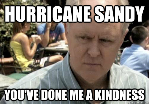 Hurricane Sandy You've done me a kindness - Hurricane Sandy You've done me a kindness  Approving Trinity