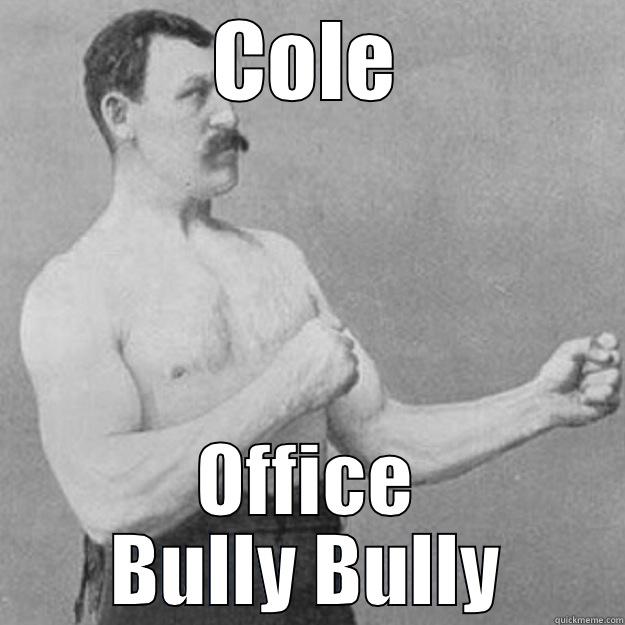 COLE OFFICE BULLY BULLY overly manly man