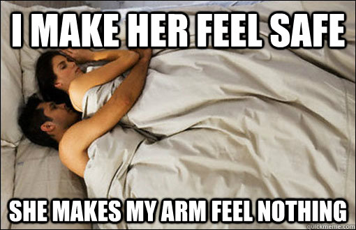 i make her feel safe she makes my arm feel nothing  spooning couple
