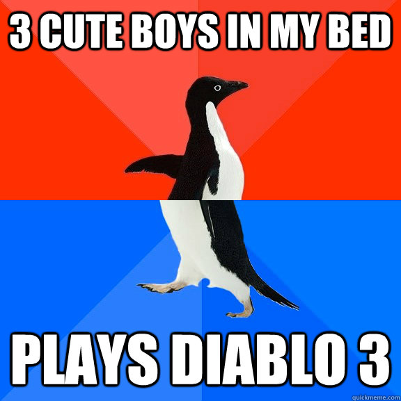 3 Cute Boys In My Bed Plays Diablo 3  Socially Awesome Awkward Penguin