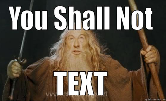YOU SHALL NOT TEXT! Misc