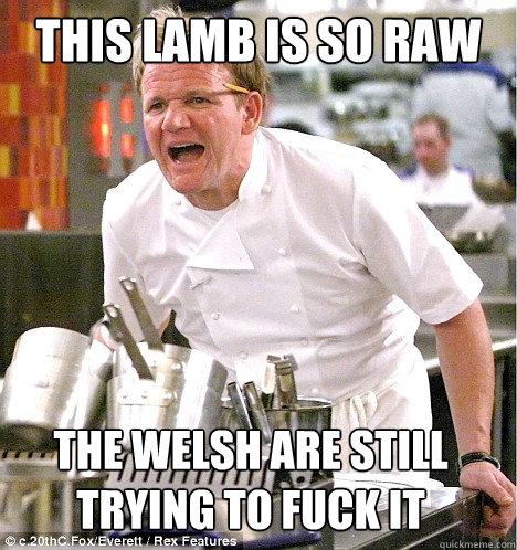 This lamb is so raw the welsh are still trying to fuck it  