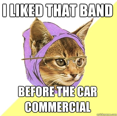 I liked that band before the car commercial  Hipster Kitty